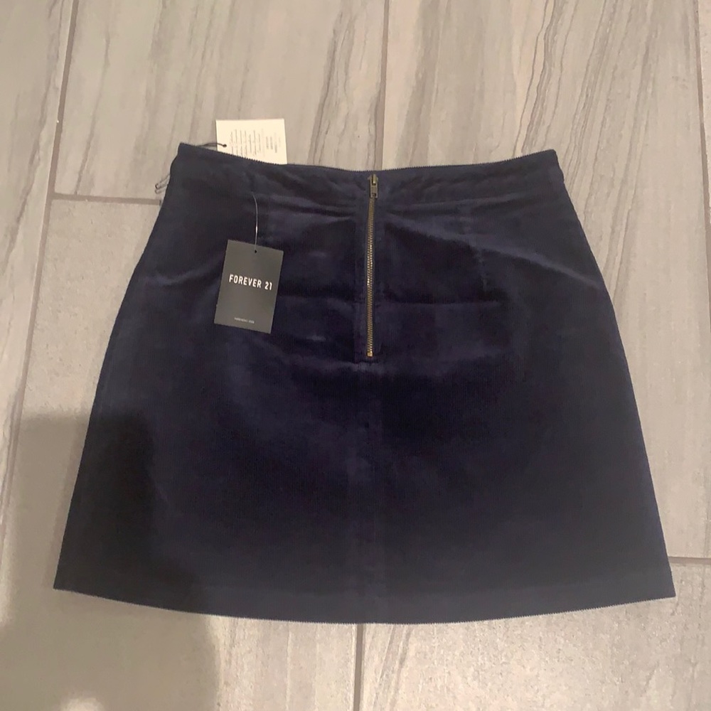 NWT Navy Corduroy A Line Forever 21 mini - M